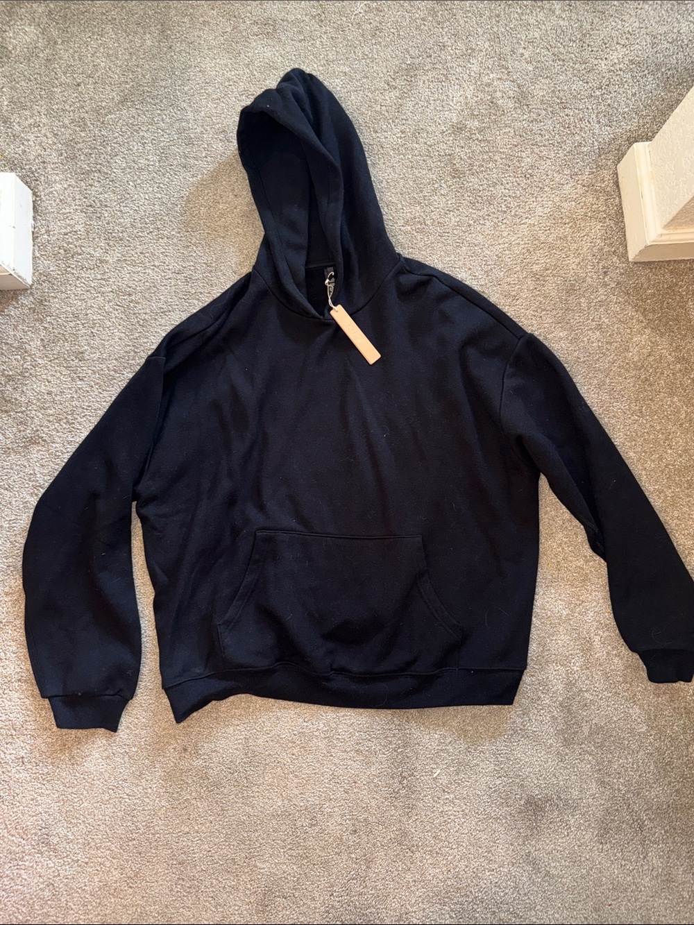 SKIMS Cotton Fleece Classic Pullover Hoodie Color: Onyx